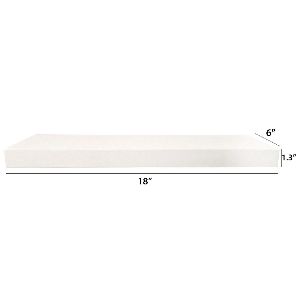 Hometrends 18 inch White  Floating Shelves - 2 PC Set, 2 PC 18 inch White Floating Shelves