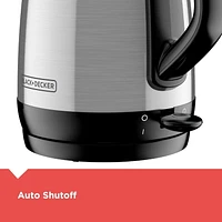 Black+Decker 1.7L Stainless Steel Electric Cordless Kettle, BD 1.7L SS Electric Kettle