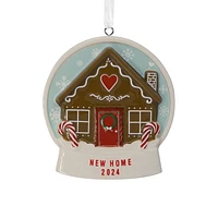 Décoration Hallmark de Noël (Boule à neige, maison de pain d'épices, 2024, céramique)