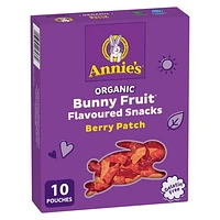 Annie'sMC Biologique Bunny Fruit Collations aromatisées Baies des champs, Collation pour Enfants, 198 g 10 sachets, 198 g