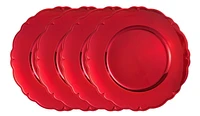 Assiette de présentation 33cm Holiday Time de couleur rouge - Pack de 4