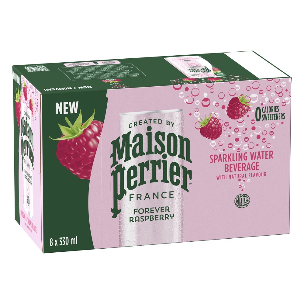 Maison Perrier Forever Raspberry, Sparkling Water Beverage, Natural Raspberry Flavour, No Calories, No Sweeteners, No Sodium, Sourced & Bottled In France, 2.6 L