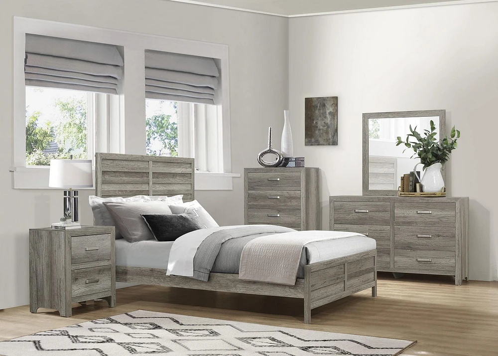 Topline Home Furnishings Weathered Grey Queen Bed