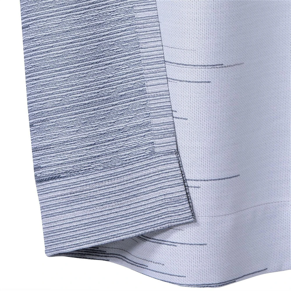 Mode Caricia une (1) Esse rideau à œillets géométrique jacquard à rayures, 54 x 84 po, gris argent / bleu