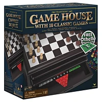 Traditions Wood Game House with 10 Classic Games Including Mini Othello, Cardinal Games