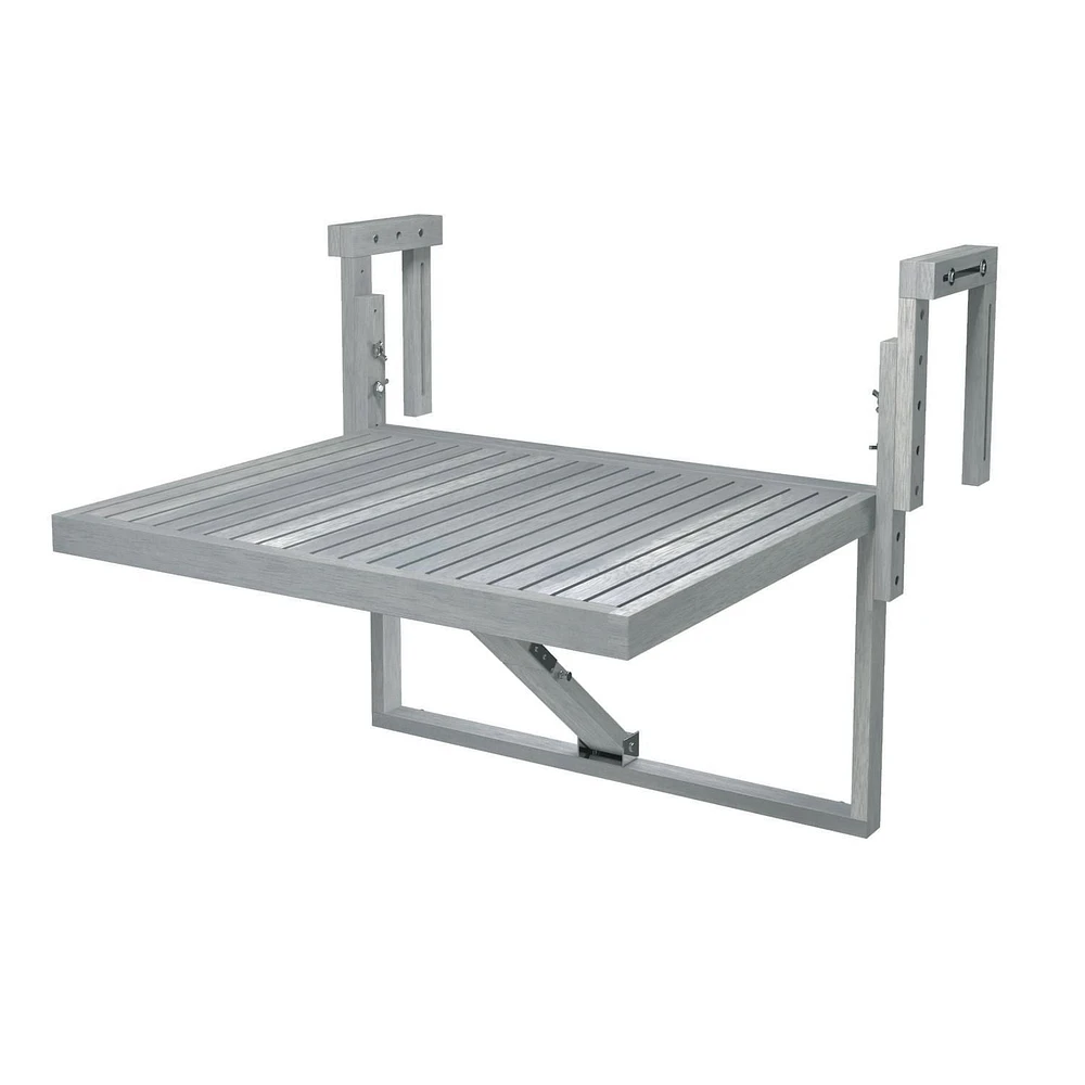 Interbuild 28 inch x 24 inch Toronto Acacia Balcony Table, Dusk Grey Finish