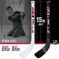 Franklin Sports Ensemble de mini hockey Hurricanes de la NHL – But de hockey intérieur pour enfants, ballon, 2 mini bâtons de hockey