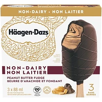 HÄAGEN-DAZS Sans produits laitiers Beurre d'arachide et fondant, 3 x 88 ml