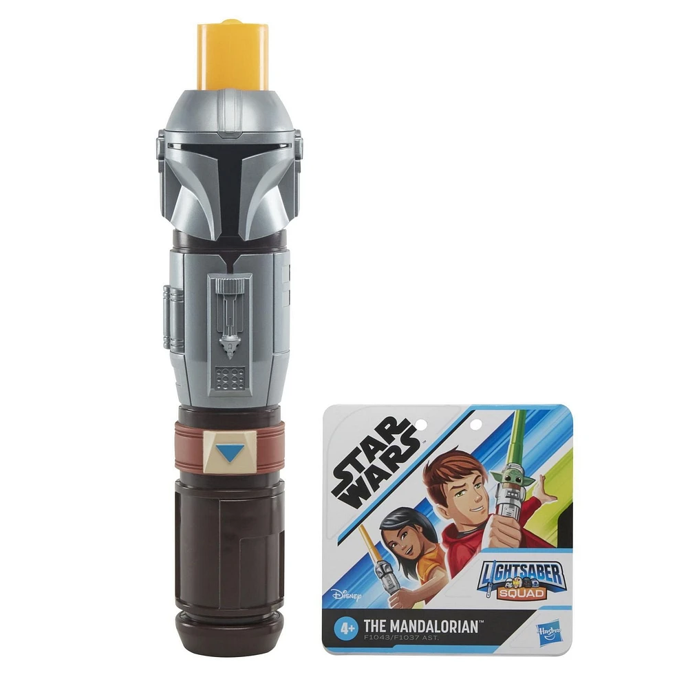 Star Wars Lightsabler Squad, Sabre laser The Mandalorian à lame orange extensible, jouet de déguisement, pour enfants, dès 4 ans