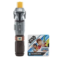 Star Wars Lightsabler Squad, Sabre laser The Mandalorian à lame orange extensible, jouet de déguisement, pour enfants, dès 4 ans