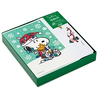 Connections from Hallmark Peanuts Snoopy and Woodstock Hugging Boxed Christmas Cards, Pack of 20