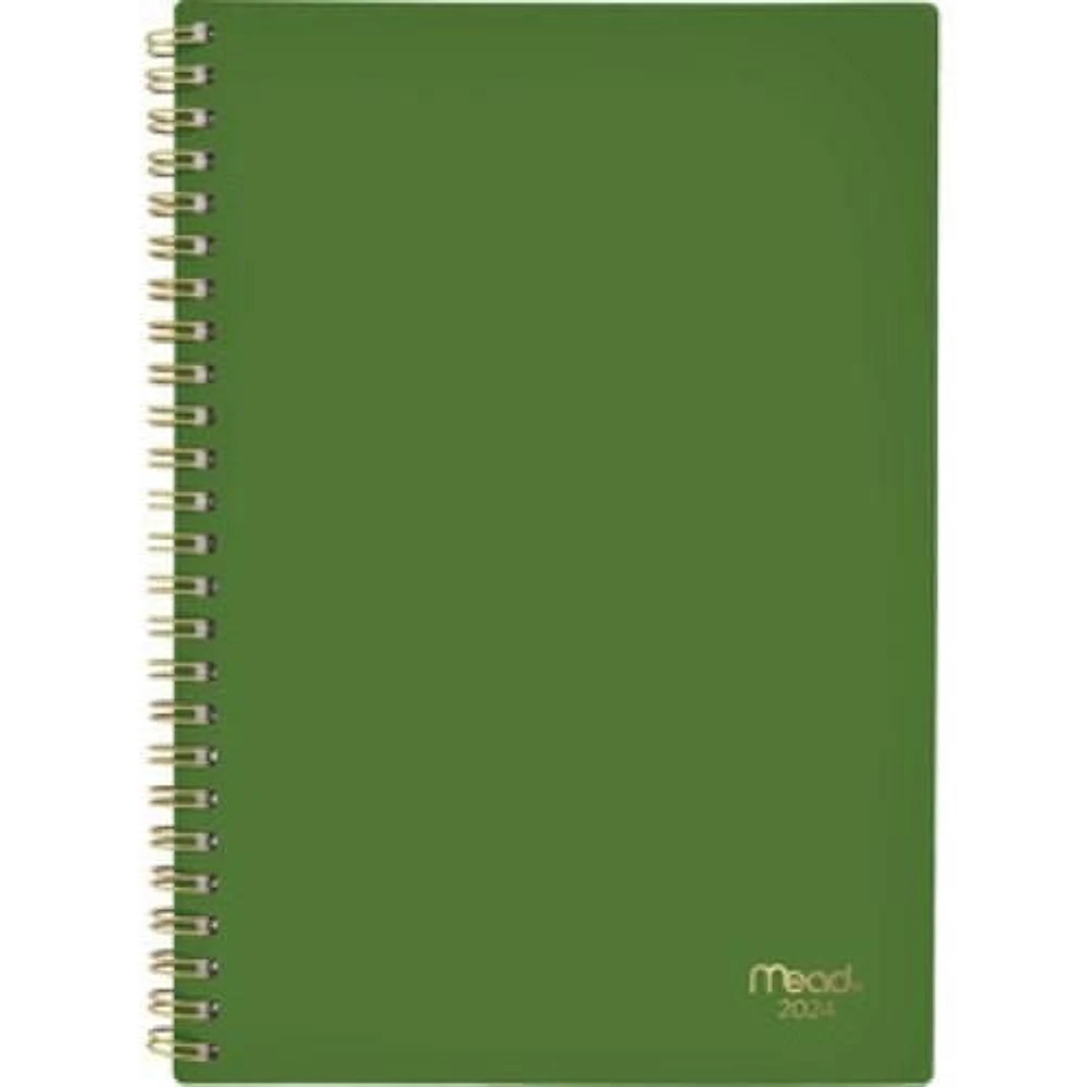 Petit Agenda Hebdomadaire/Mensuel 2024 Mead, Vert Jardin Agenda hebdomadaire