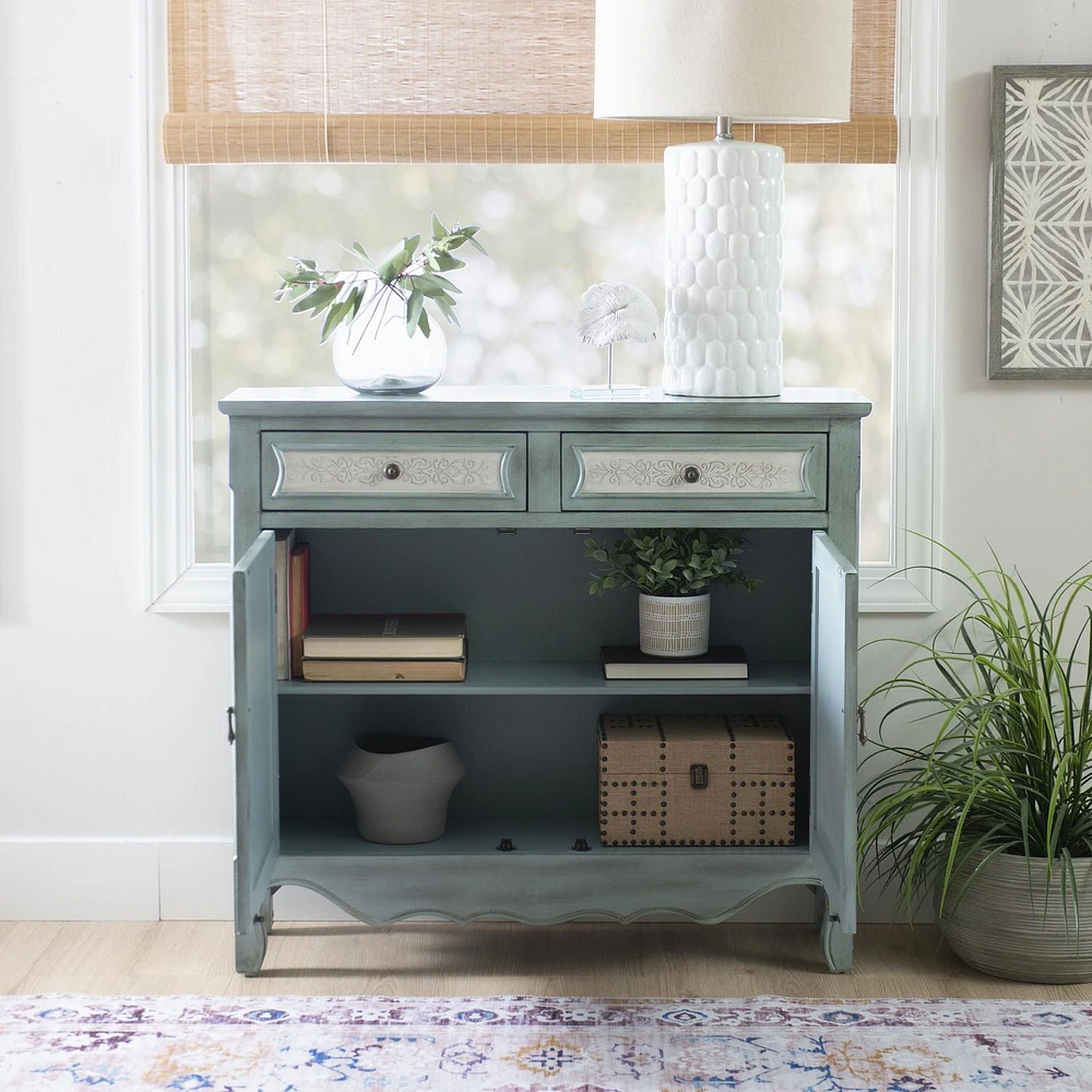 Console Maggie 2 portes, Bleu Antique