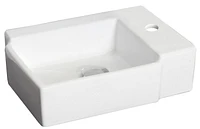 American Imaginations -in. W Above Counter White Bathroom Vessel Sink Set For 1 Hole Right Faucet AI