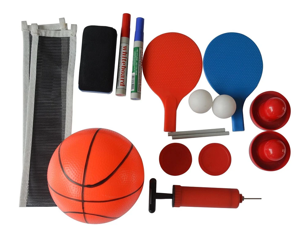 Scout 54 pouces, Table Multi-Jeux 4-en-1 avec Basket-ball, Air Hockey, Tennis de Table, et tableau effaçable à sec