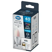 Great Value WIZ 40W Full Colour B12 WiFi Bulb, 40W B12 Smart Bulb