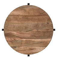 Table d’appoint contemporaine en bois massif, naturel