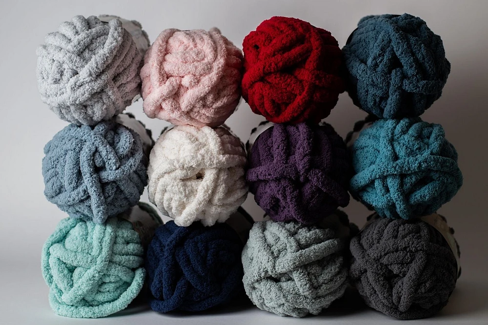 Fil AR Workshop Chunky Knit Brouillard Yarn Fil #7 Jumbo Chenille du Polyester 226g /26m 3-Paquet