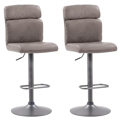 Tabouret de bar Palmer réglable à haut dossier, gris delavé, lot de 2