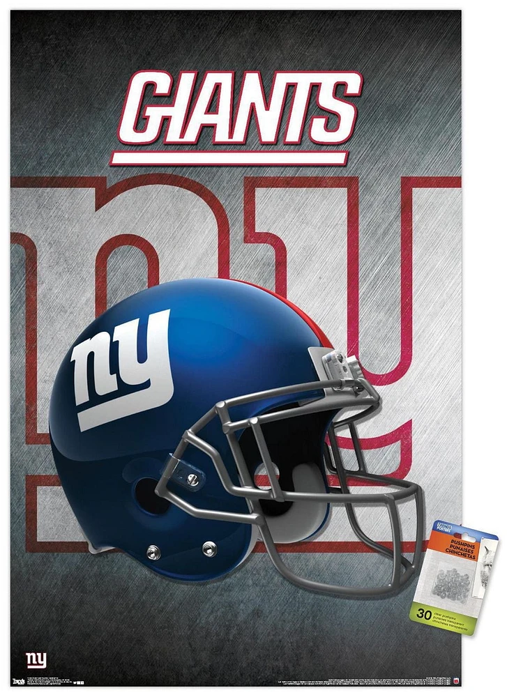 NFL New York Giants - Helmet 16 Wall Poster, 14.725" x 22.375" Framed