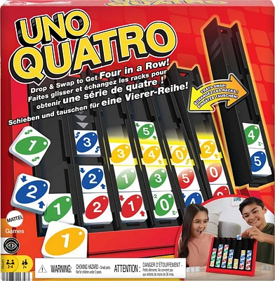 UNO Quatro Jeu pour adultes, familles et soirées de jeux