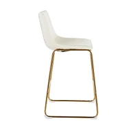 Tabouret Plata Import Landon en Blanc avec Pieds Dorés