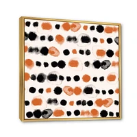 Designart Pois noirs et orange ART MURAL À CADRE FLOTTÉ