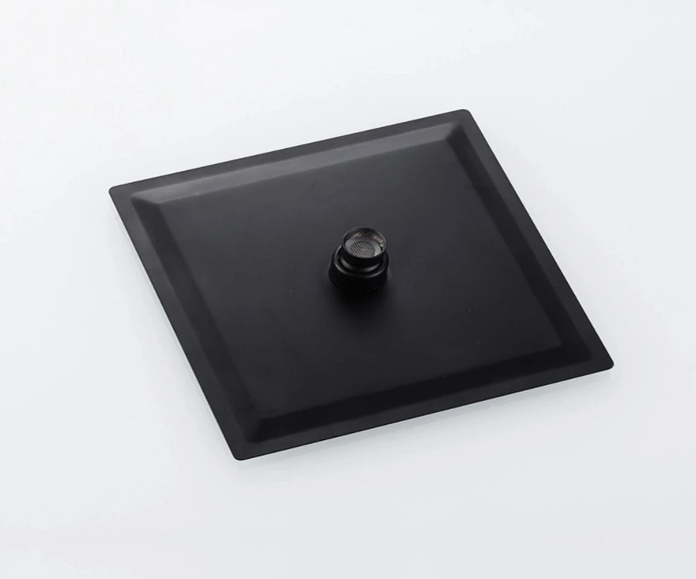 DROP Bath and Kitchen Pomme de douche à effet de pluie carrée de 16 po x 16 po de couleur noire - DR091039