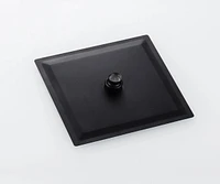 DROP Bath and Kitchen Pomme de douche à effet de pluie carrée de 16 po x 16 po de couleur noire - DR091039