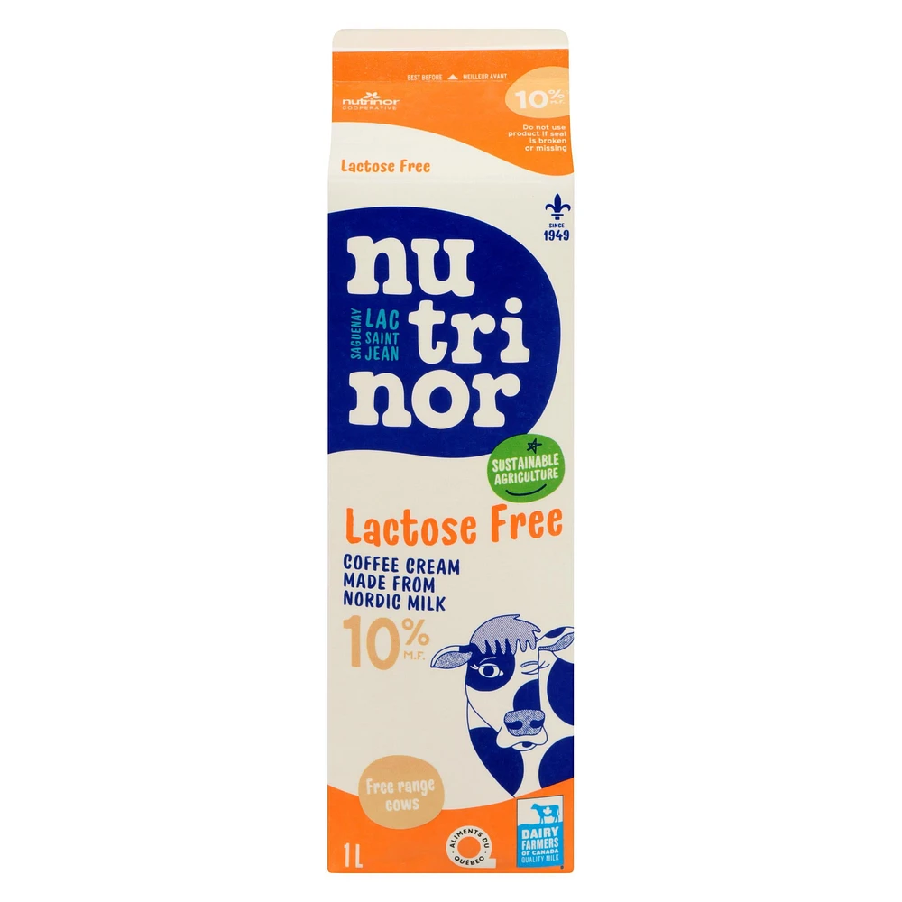 1L lactose free cream 10% Nutrinor