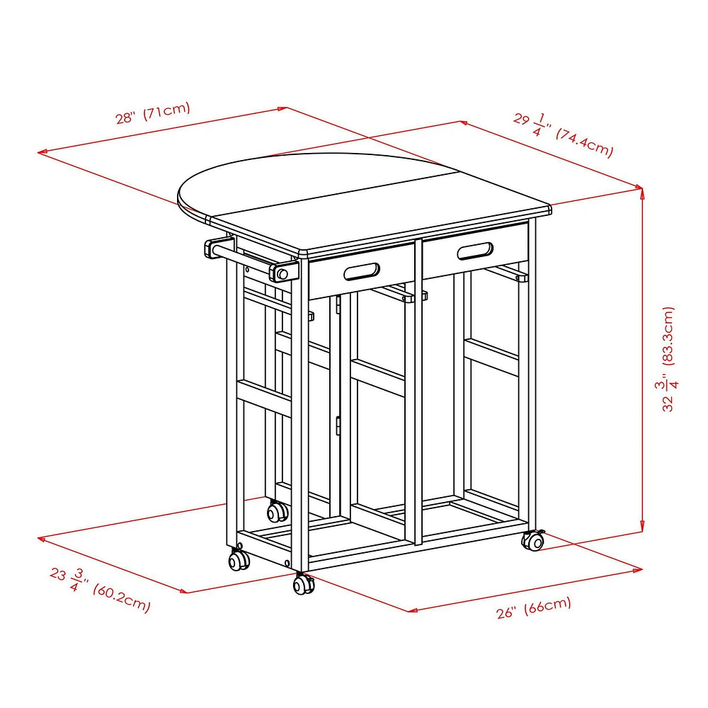 Burnett 3-Pc Space Saver Set, Natural Finish - 89332