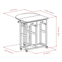 Burnett 3-Pc Space Saver Set, Natural Finish - 89332