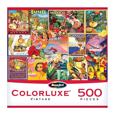 RoseArt - Colorluxe 500 pièces - Voyage vintage - Puzzle emboîtable pour adulte