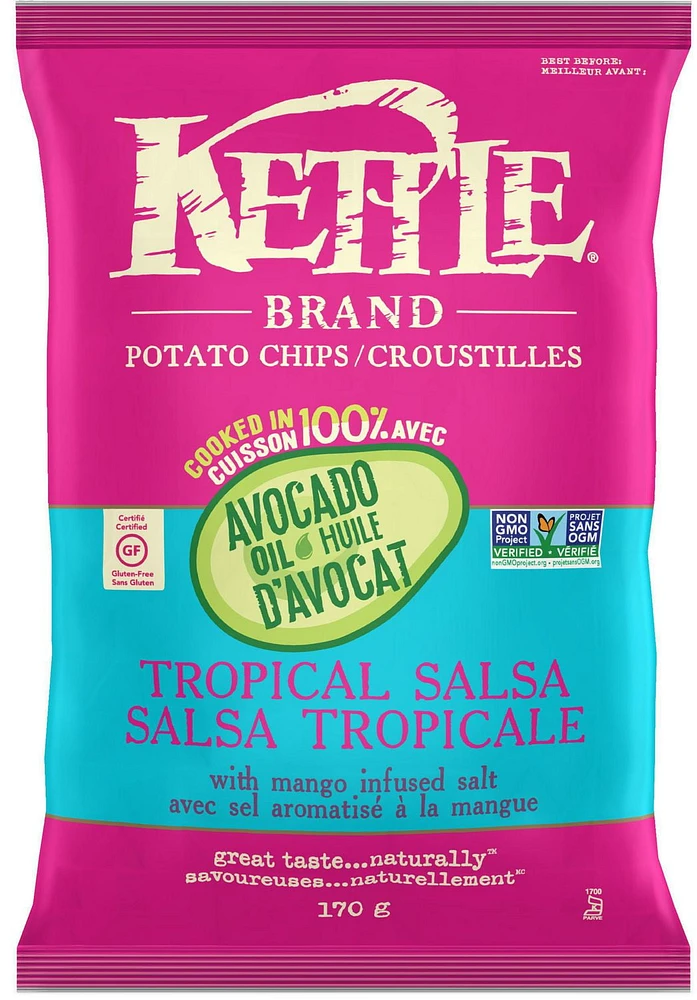 Kettle Chips Gluten Free Avocado Oil Tropical Salsa Potato Chips