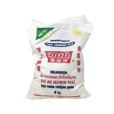 Riz au jasmin thaï de qualité supérieure Mili 8 kg 17,63 lb