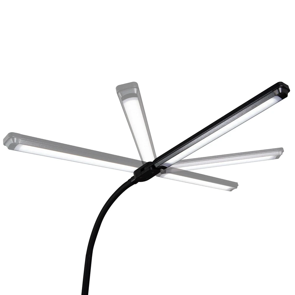 OttLite Swivel LED Desk Lamp with USB Charging and Stand, Black, LED Desk Lamp
