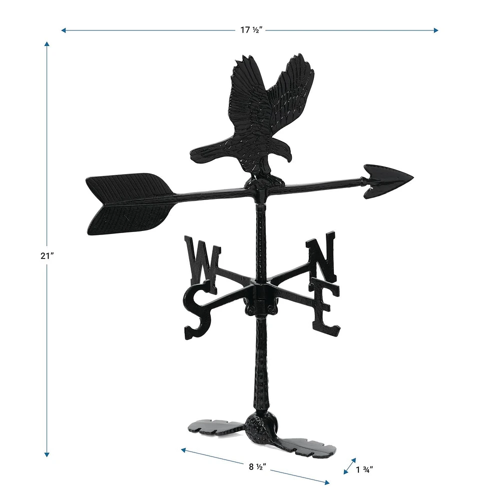 Klassen Bronze Girouette en Aluminium Aigle, Noir