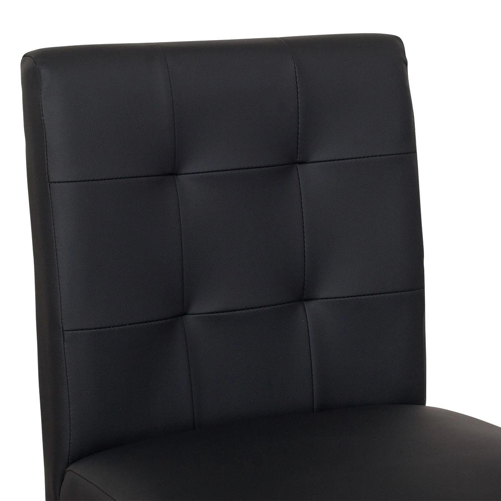 Tabouret de bar rembourré en similicuir CorLiving Leila avec dossier - Tabourets de bar rembourrés, chaises d'îlot de cuisine ou tabourets de bar parfaits, tabourets de comptoir durables pour la maiso