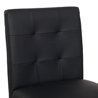 Tabouret de bar rembourré en similicuir CorLiving Leila avec dossier - Tabourets de bar rembourrés, chaises d'îlot de cuisine ou tabourets de bar parfaits, tabourets de comptoir durables pour la maiso