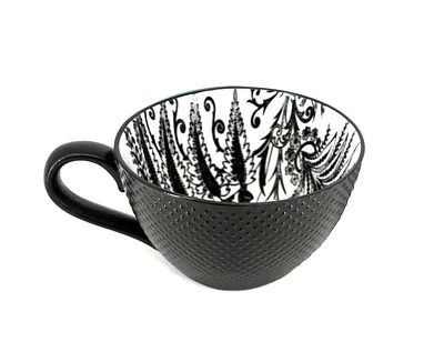 Ma Maison Tasse Fougère en Noir et Blanc Tasse 450ml (15oz)