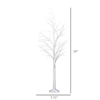 Outsunny 5FT Garden Birch Tree Light with 58 Warm LEDs and 8 Light Modes, DIY Artificial Tree Lamp for Outdoor and Indoor Birthday Wedding Party