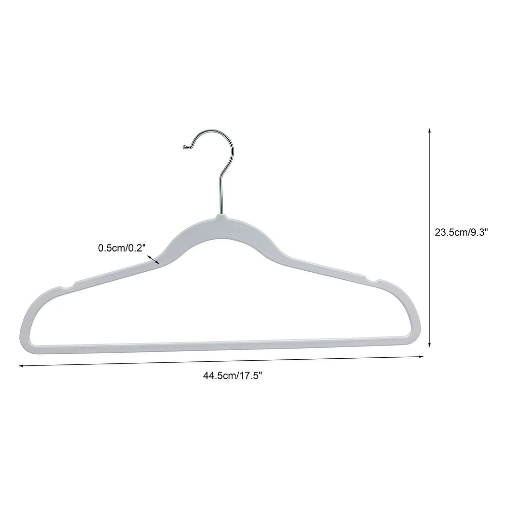 Lot de 10 cintres Slimeline, cintres en plastique non velours pour vêtements, couleur blanche Cintre en plastique sans velours