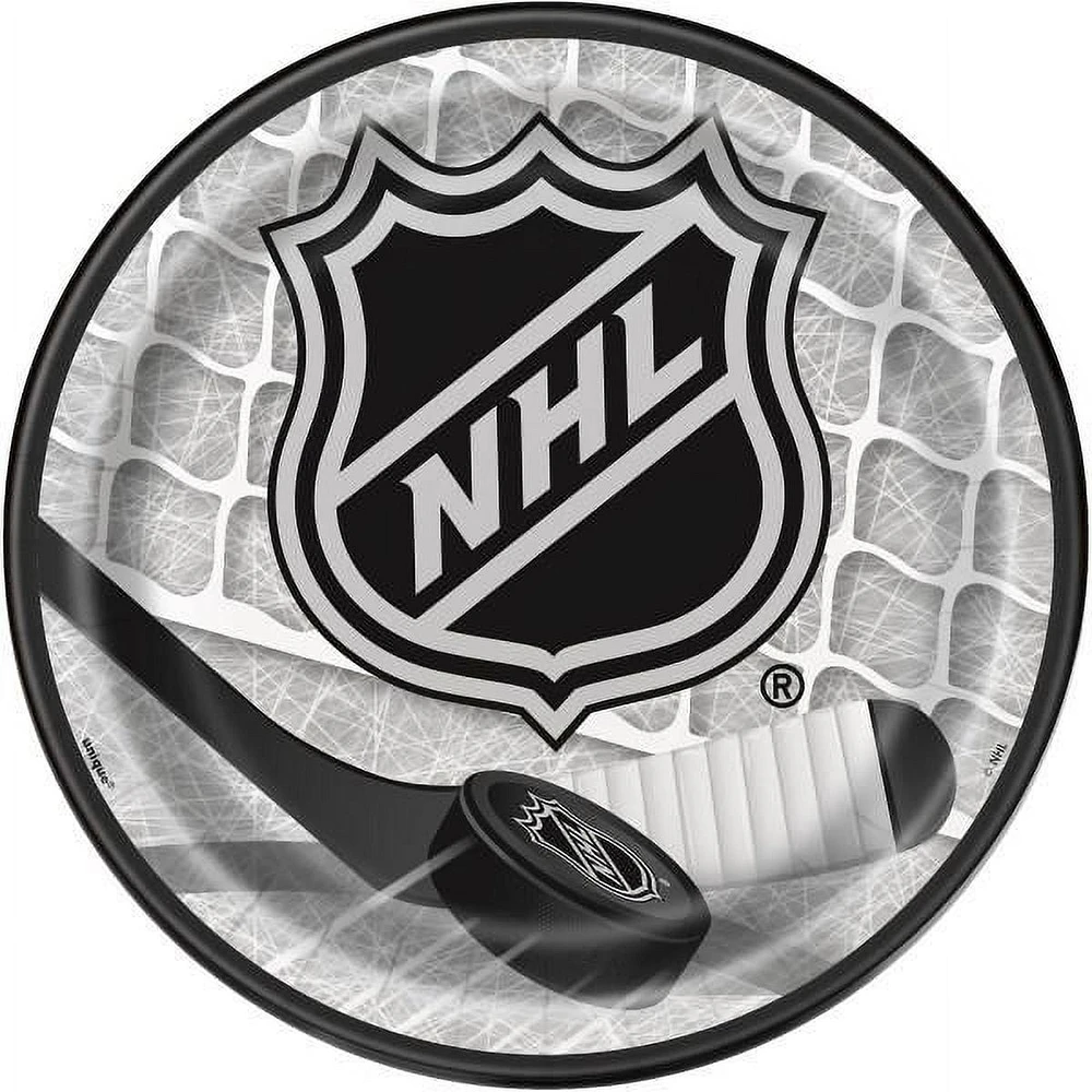 NHL Round 7" Dessert Plates, 8ct, Disposable plates measure 17.1cm