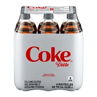 Diet Coke 710mL Bottles, 6 Pack, 6 x 710 mL