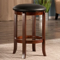 Winsome Tabouret de comptoir à siège pivotant Walcott, noir et noyer