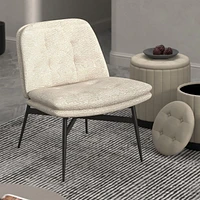 Chaise d’appoint moderne en tissu et en métal – beige et noir