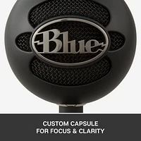 Blue Snowball iCE Plug 'n Play USB Microphone for Recording, Streaming, Podcasting, Gaming on PC and Mac, with Cardioid Condenser Capsule, Adjustable Desktop Stand and USB cable - Black