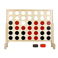 Hathaway Quattro 4 in A Row Board GAME with Solid Pinewood Frame And 42 Durable GAME Discs - 31.5-in L