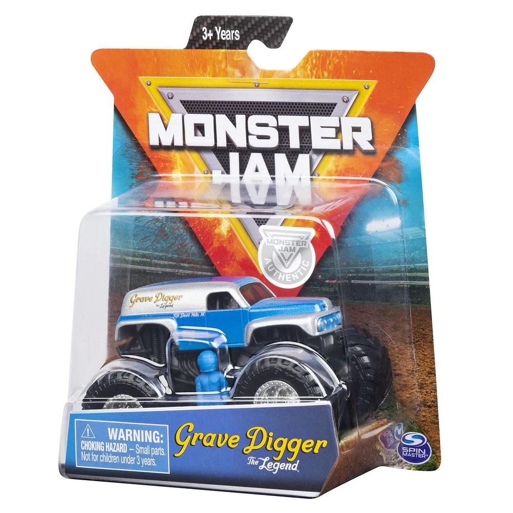 Monster Jam, Official Grave Digger Monster Truck, Die-Cast Vehicle, Retro Rebels Series, 1:64 Scale
