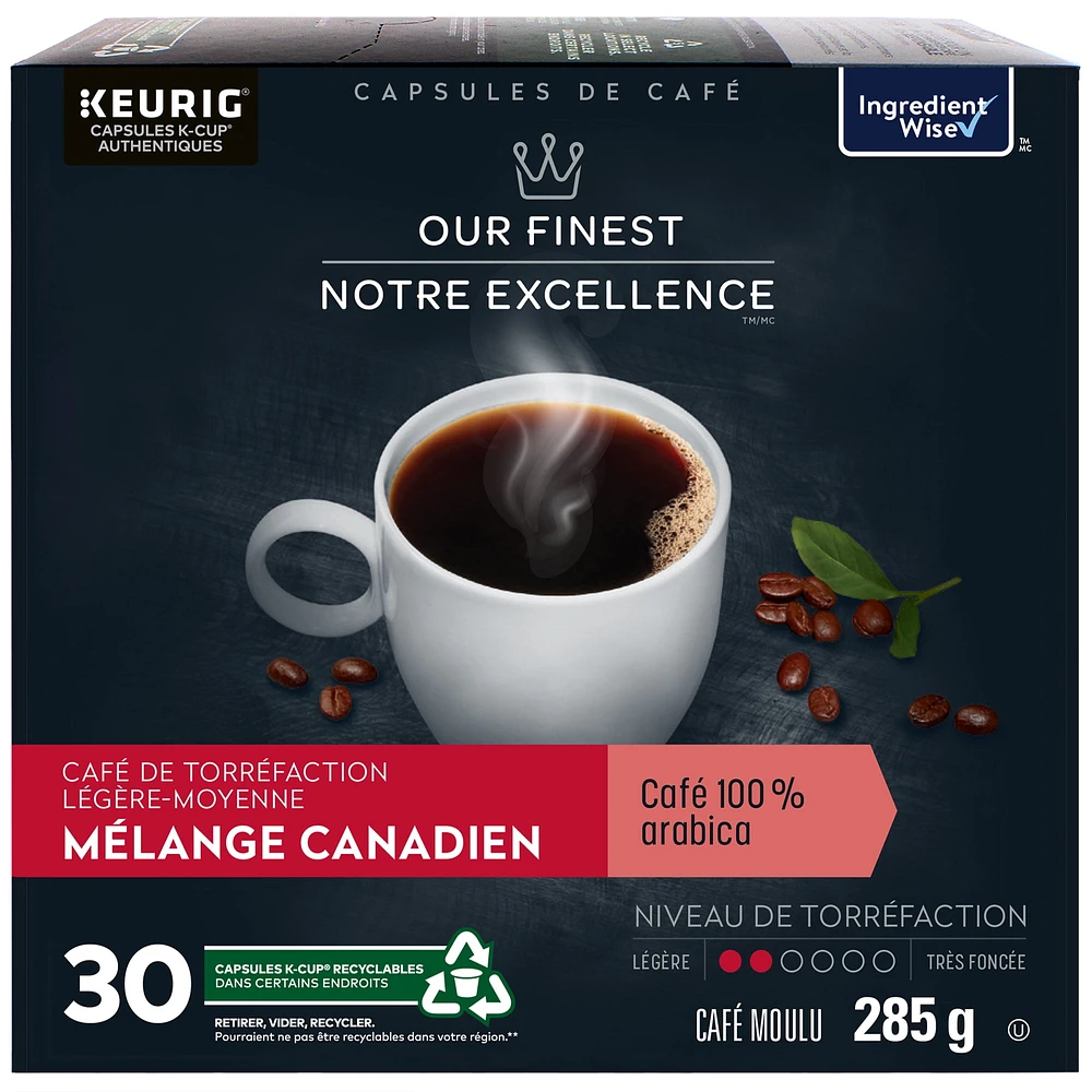 Our Finest Canadian Blend Ground Coffee, 30 Cups